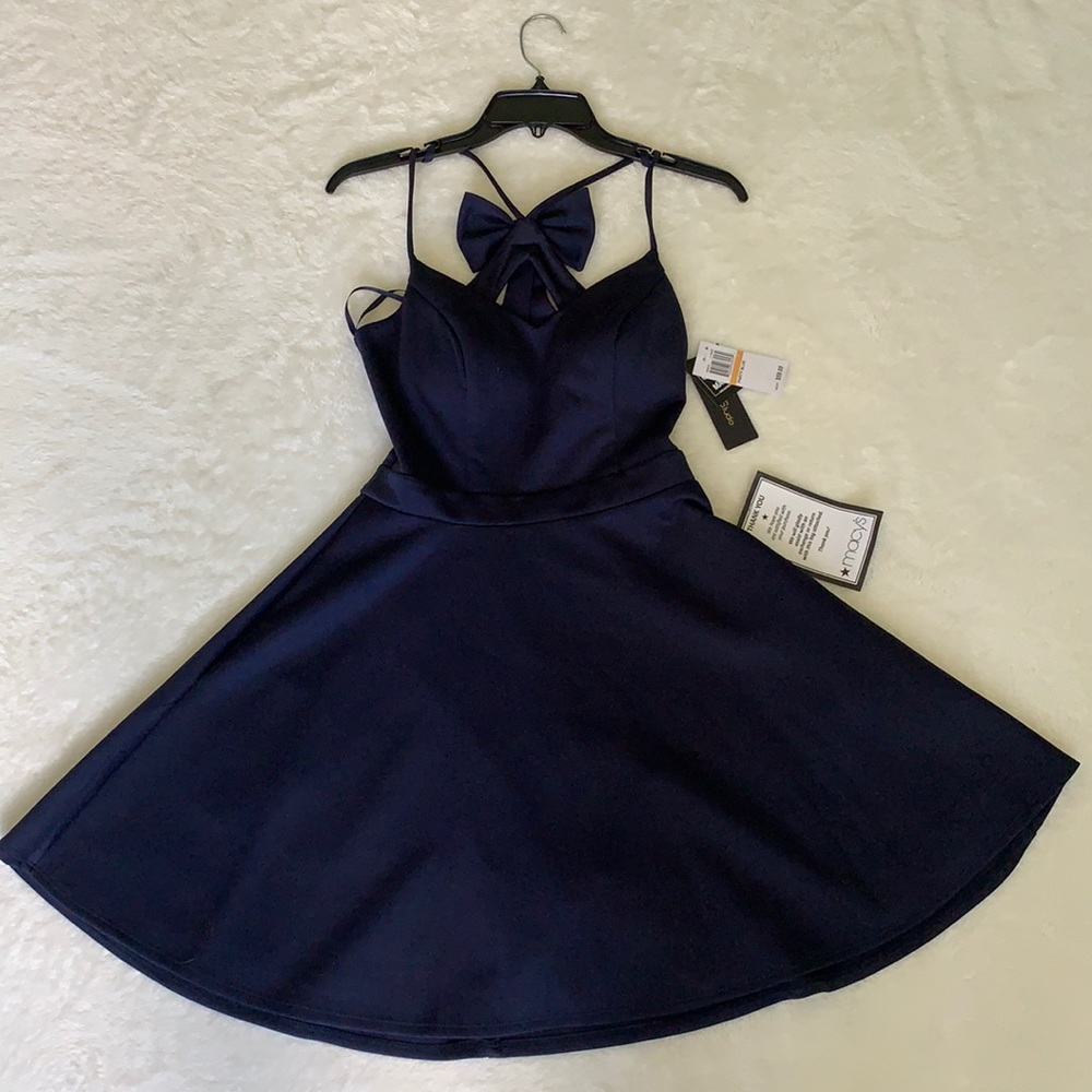 City Studio Navy Fit and Flare Evening Dress